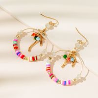 1 Pair Elegant Lady Leaf Alloy Glass Soft Clay Gold Plated Drop Earrings main image 8