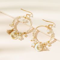 1 Pair Elegant Lady Leaf Alloy Glass Soft Clay Gold Plated Drop Earrings main image 2