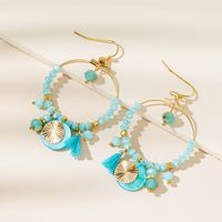 1 Pair Elegant Lady Leaf Alloy Glass Soft Clay Gold Plated Drop Earrings main image 4