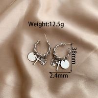 1 Pair Hip-hop Solid Color Alloy White Gold Plated Drop Earrings sku image 1