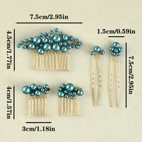 Retro Baroque Pearl Hair Fork Bridal Hairpin Hair Accessories Set sku image 5