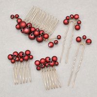 Retro Baroque Pearl Hair Fork Bridal Hairpin Hair Accessories Set sku image 4