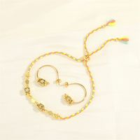Simple Style Moon Heart Shape Eye Copper Beaded Plating Inlay Zircon 18k Gold Plated Jewelry Set main image 1