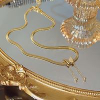 Großhandel Einfacher Stil Pendeln Schmetterling Titan Stahl Überzug Vergoldet Halskette main image 4