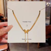 Wholesale Simple Style Commute Butterfly Titanium Steel Plating Gold Plated Necklace main image 1