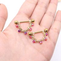 Elegant Lady Simple Style Geometric Stainless Steel Alloy Copper Plating Gold Plated Nipple Ring main image 1