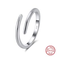 Simple Style Round Sterling Silver Plating Hollow Out White Gold Plated Silver Plated Open Rings sku image 3