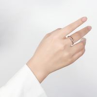 Simple Style Round Sterling Silver Plating Hollow Out White Gold Plated Silver Plated Open Rings main image 4