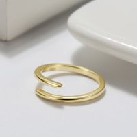 Simple Style Round Sterling Silver Plating Hollow Out White Gold Plated Silver Plated Open Rings main image 3
