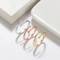 Simple Style Round Sterling Silver Plating Hollow Out White Gold Plated Silver Plated Open Rings main image 1