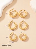 Wholesale Jewelry Simple Style Circle Alloy Gold Plated Plating Hoop Earrings main image 5