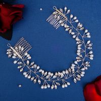 Elegant Bridal Classic Style U Shape Artificial Pearl Rhinestone Insert Comb main image 2