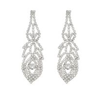 1 Pair Elegant Lady Shiny Water Droplets Tassel Rhinestone Drop Earrings main image 4