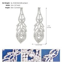1 Pair Elegant Lady Shiny Water Droplets Tassel Rhinestone Drop Earrings sku image 2
