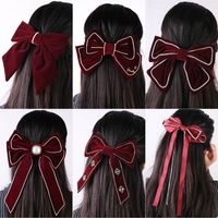 Elegant Streetwear Bow Knot Flannel Hair Clip main image 1