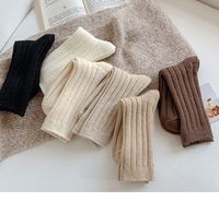 Women's Simple Style Solid Color Blending Wool Crew Socks A Pair main image 2