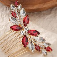 Elegant Retro Leaf Rhinestone Insert Comb main image 4