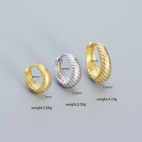 1 Paar Einfacher Stil Twist Sterling Silber Überzug Reif Ohrringe main image 5