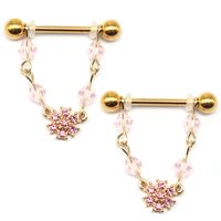 Modern Style Geometric Resin Gravel Copper Plating White Gold Plated Gold Plated Nipple Ring main image 5