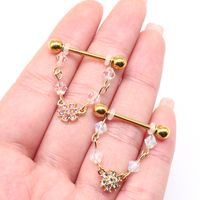 Modern Style Geometric Resin Gravel Copper Plating White Gold Plated Gold Plated Nipple Ring main image 1