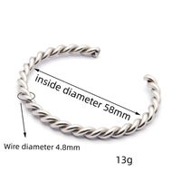 Ig Style Simple Style Streetwear Solid Color Twist Stainless Steel Plating Bangle main image 4