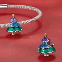 Casual Christmas Tree Sterling Silver Enamel Plating White Gold Plated Christmas Jewelry Accessories main image 2