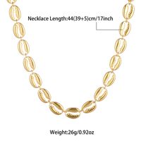 Wholesale Vintage Style Shell Stainless Steel Beaded Plating 18k Gold Plated Necklace sku image 1