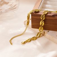 Wholesale Vintage Style Shell Stainless Steel Beaded Plating 18k Gold Plated Necklace main image 4