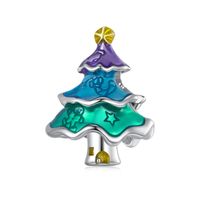 Casual Christmas Tree Sterling Silver Enamel Plating White Gold Plated Christmas Jewelry Accessories sku image 1