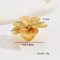 Glam Simple Style Flower Iron Hollow Out Women's Open Rings main image 7