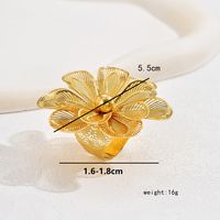 Glam Simple Style Flower Iron Hollow Out Women's Open Rings main image 8