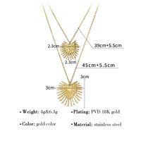 Ig Style French Style Commute Heart Shape Stainless Steel Titanium Steel Plating 18k Gold Plated Pendant Necklace main image 7