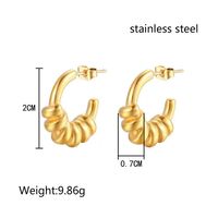 1 Pair Elegant French Style Geometric Polishing Plating 304 Stainless Steel 18K Gold Plated Earrings main image 4