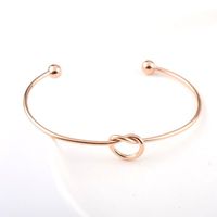 Sweet Simple Style Korean Style Solid Color Stainless Steel Plating Bangle sku image 3