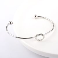 Sweet Simple Style Korean Style Solid Color Stainless Steel Plating Bangle sku image 1