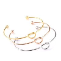 Sweet Simple Style Korean Style Solid Color Stainless Steel Plating Bangle main image 1