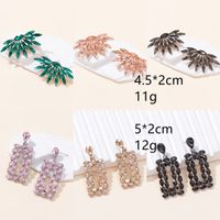 1 Pair Vacation Simple Style Wings Rectangle Plating Inlay Alloy Rhinestones Gold Plated Ear Studs main image 3
