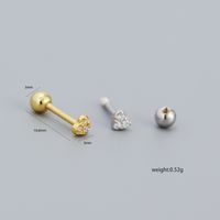 Simple Style Geometric Plating Metal Sterling Silver Rhinestones Ear Studs main image 5