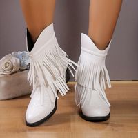 Women's Elegant Streetwear Solid Color Round Toe Classic Boots sku image 1