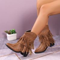 Women's Elegant Streetwear Solid Color Round Toe Classic Boots sku image 17