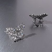 1 Pièce Style Simple Papillon Placage Incruster Alliage Strass Clips D'oreille main image 4