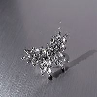 1 Pièce Style Simple Papillon Placage Incruster Alliage Strass Clips D'oreille main image 3