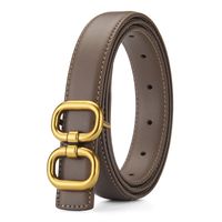 Basic Round Alloy Leather Patchwork Women's Leather Belts sku image 5