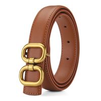 Basic Round Alloy Leather Patchwork Women's Leather Belts sku image 9