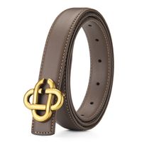 Basic Round Alloy Leather Patchwork Women's Leather Belts sku image 17