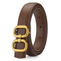 Basic Round Alloy Leather Patchwork Women's Leather Belts sku image 3