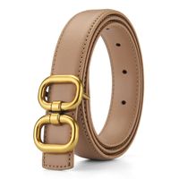 Basic Round Alloy Leather Patchwork Women's Leather Belts sku image 7