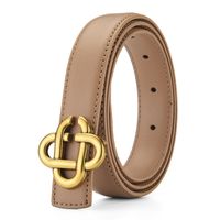 Basic Round Alloy Leather Patchwork Women's Leather Belts sku image 19