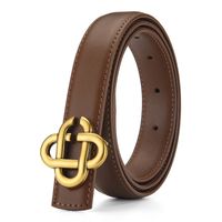 Basic Round Alloy Leather Patchwork Women's Leather Belts sku image 15