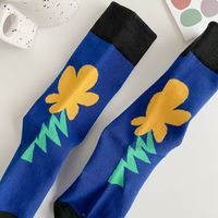 Women's Casual Flower Cotton Crew Socks A Pair sku image 1